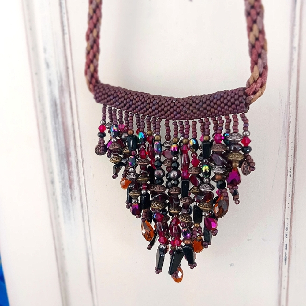 Waterfall beaded‎ necklace